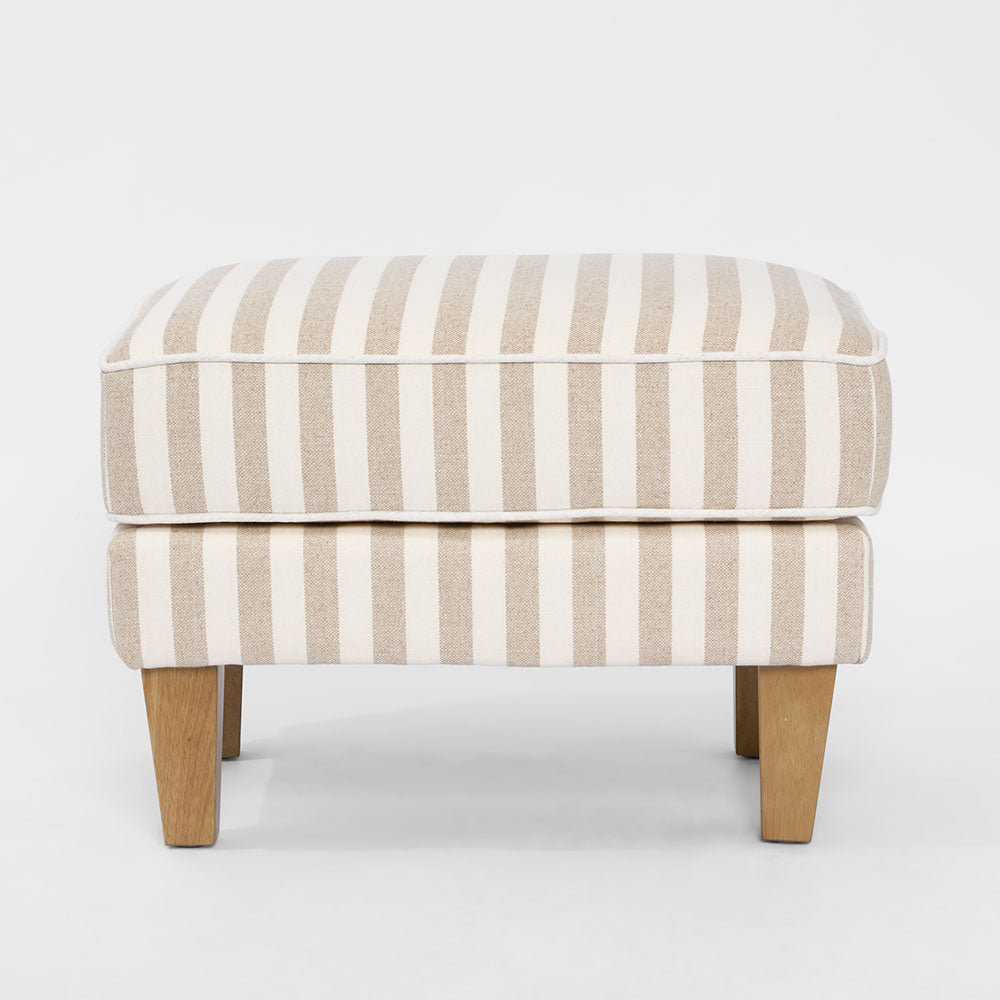 Bondi Hamptons Ottoman Natural Stripe