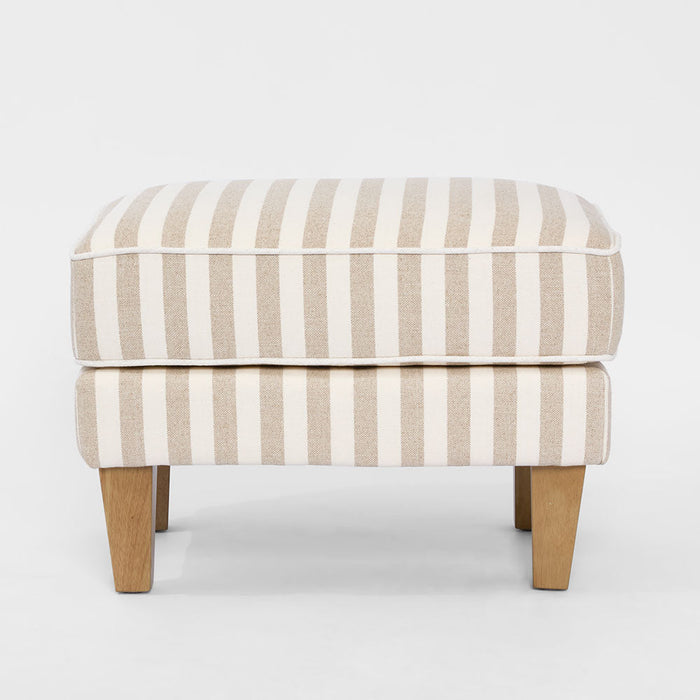 Bondi Hamptons Ottoman Natural Stripe