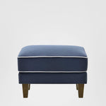 Bondi Hamptons Ottoman Navy W/White Piping
