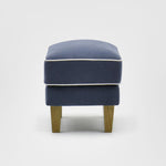 Bondi Hamptons Ottoman Navy W/White Piping