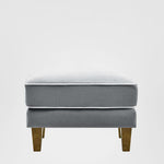 Bondi Hamptons Ottoman Grey W/White Piping