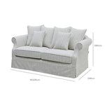 Slip Cover Only - Avalon Hamptons 3 Seat Sofa Stone Stripe