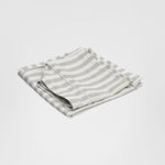 Slip Cover Only - Noosa Hamptons Snuggle Chair Natural Stripe With White Piping