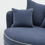 Slip Cover Only - Noosa Hamptons Snuggle Chair Navy With White Piping