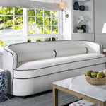 Brighton Hamptons 3 seat sofa Ivory with blue piping