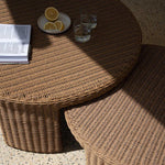 Cassius Outdoor Round Coffee Table Nest of 2 Natural