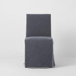 Slip Cover Only - Clifton Dining Chair Navy W/ White Piping