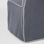 Slip Cover Only - Clifton Dining Chair Navy W/ White Piping