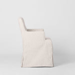 Slip Cover Only - Clifton Dining Chair W/Arms Beige Stripe