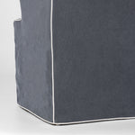 Slip Cover Only - Clifton Dining Chair W/Arms Navy With Ivory Piping