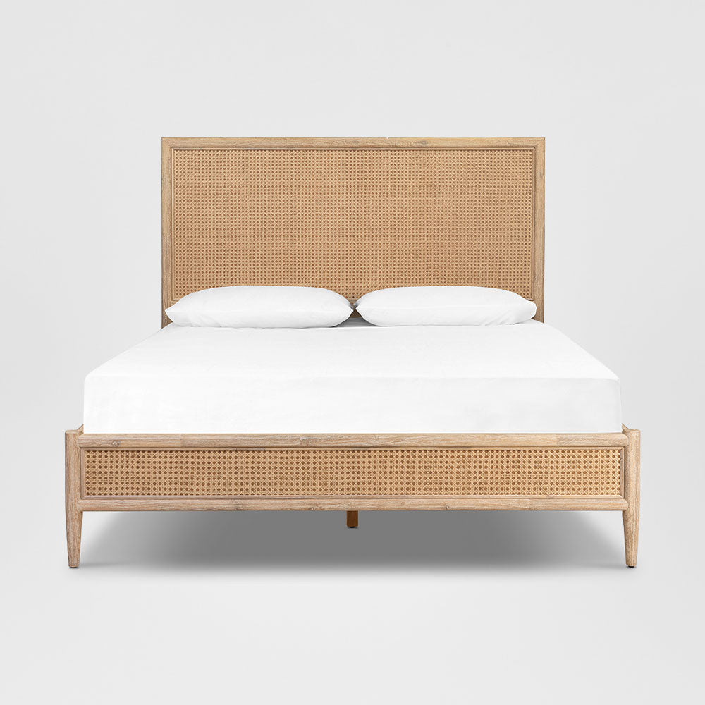 Bayview Queen Bed Natural Whitewash