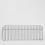 Newport Storage Ottoman White & Blue Pin Stripe