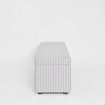 Newport Storage Ottoman White & Blue Pin Stripe