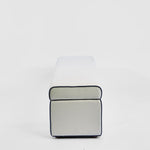 Brighton Storage Ottoman Ivory with Blue Piping