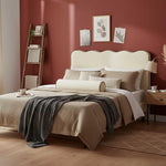 Avoca Bedhead King Ivory with Chocolate Piping