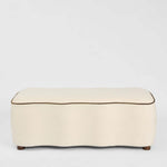 Avoca Ottoman Ivory with Chocolate Piping