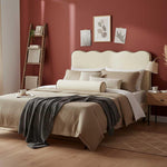 Avoca Bolster Cushion Ivory with Chocolate Piping