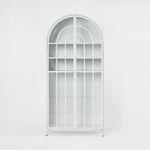 Hamptons Arched Glass Doors Cabinet White