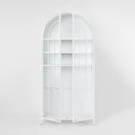 Hamptons Arched Glass Doors Cabinet White