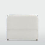 Brighton Bedhead Queen Ivory with Blue piping