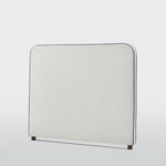 Brighton Bedhead Queen Ivory with Blue piping