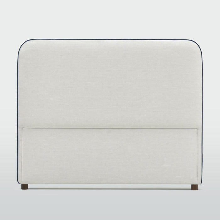 Brighton Bedhead King Ivory with Blue piping