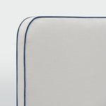 Brighton Bedhead King Ivory with Blue piping
