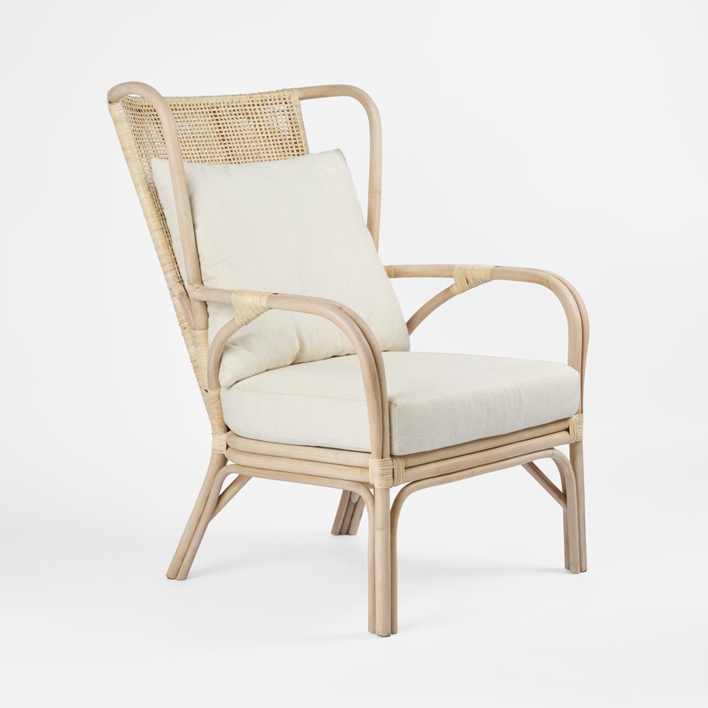 Duke Highback Armchair Natural Whitewash