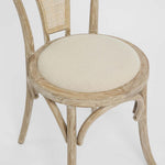 Round Rattan Back Dining Chair Natural