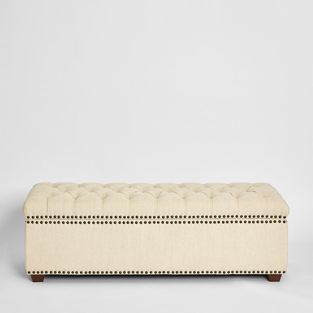 Queenscliff Tufted Storage Ottoman Beige