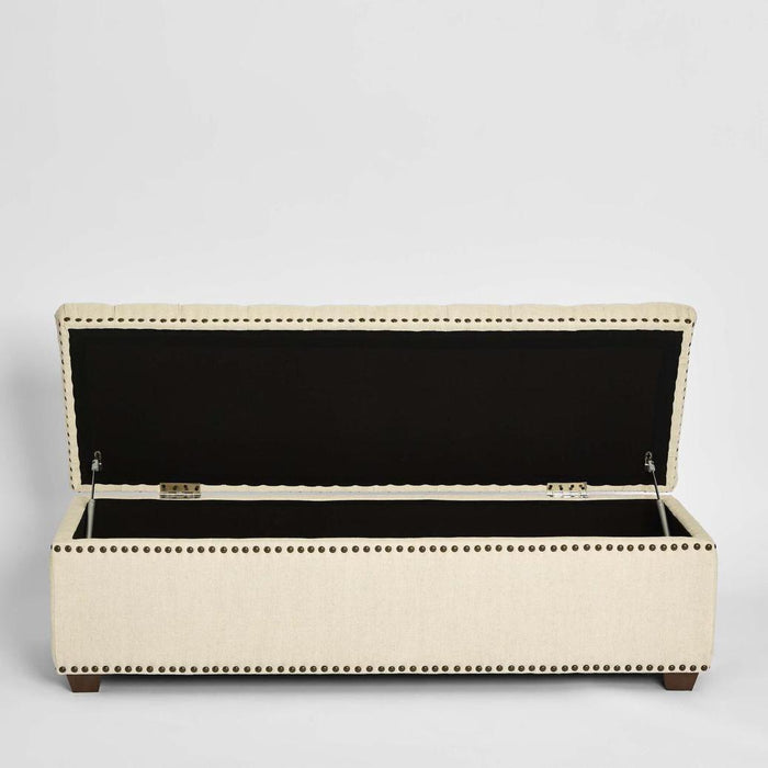 Queenscliff Tufted Storage Ottoman Beige