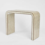 Raya White Shell & Bamboo Console Table
