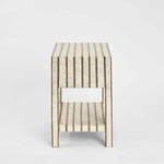 Raya White Shell & Bamboo Bedside Table