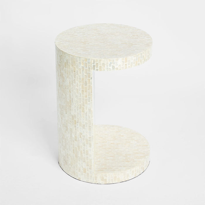 Miami White Shell Side Table