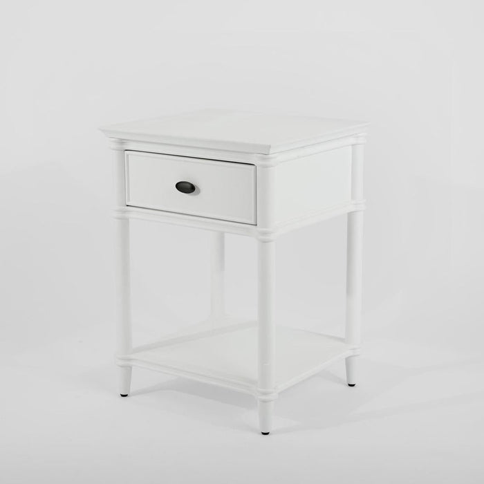 Dakota Bedside Table 1 Drawer White