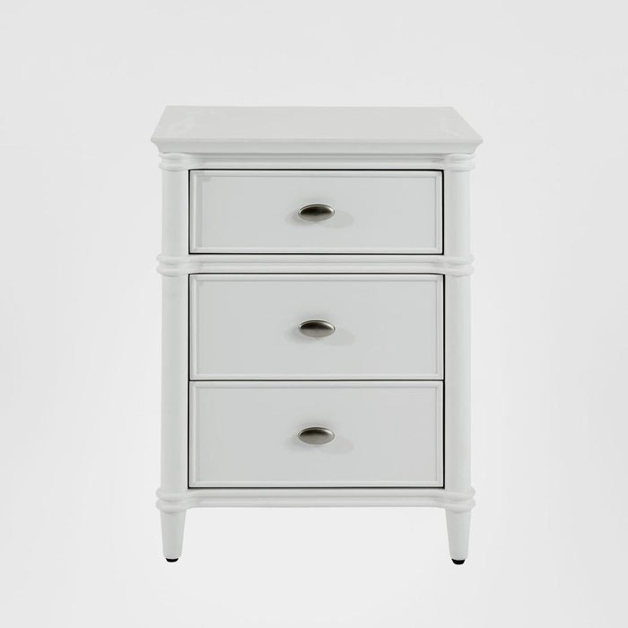 Dakota Bedside Table 3 Drawer White