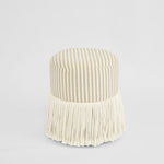 Regatta Fringe Ottoman Beige Stripe