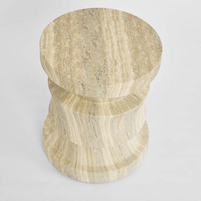 Rook Side Table Grey Travertine Look – Outdoor