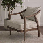 Asteria ArmchairDarkwood & Beige Stripe