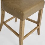 Claude Oakwood Leather Counter Stool
