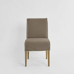 Slip Cover Only - Clifton Dining Chair Short Brown W/Ivory Piping