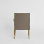Slip Cover Only - Clifton Dining Chair W/Arms Short Brown W/Ivory Piping