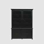 Sorrento Large Glass Door Hamptons Cabinet Black