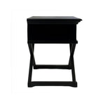 Sorrento Cross Leg Hamptons BedSide Table W/Drawer Black