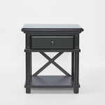 Sorrento Hamptons Bedside Table W/Drawer Black