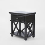 Sorrento Hamptons Bedside Table W/Drawer Black