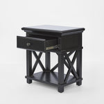 Sorrento Hamptons Bedside Table W/Drawer Black
