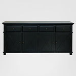 Sorrento 4 Door Hamptons 188cm Buffet Black