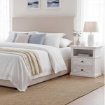 Sorrento Hamptons Medium 2 Drawer Bedside Table White