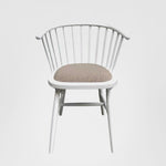 Round Curved Strip Back Elm Wood Dining Chair White